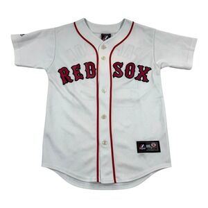 Boston Red Sox Jersey Youth Large White MLB Baseball Papelbon 58 Majestic
